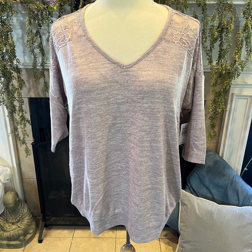Torrid purple super soft lace shirt